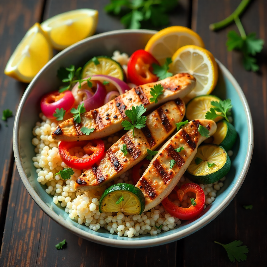 Fresh Grill Mediterranean Lunch Bowl with Chicken and Vegetables